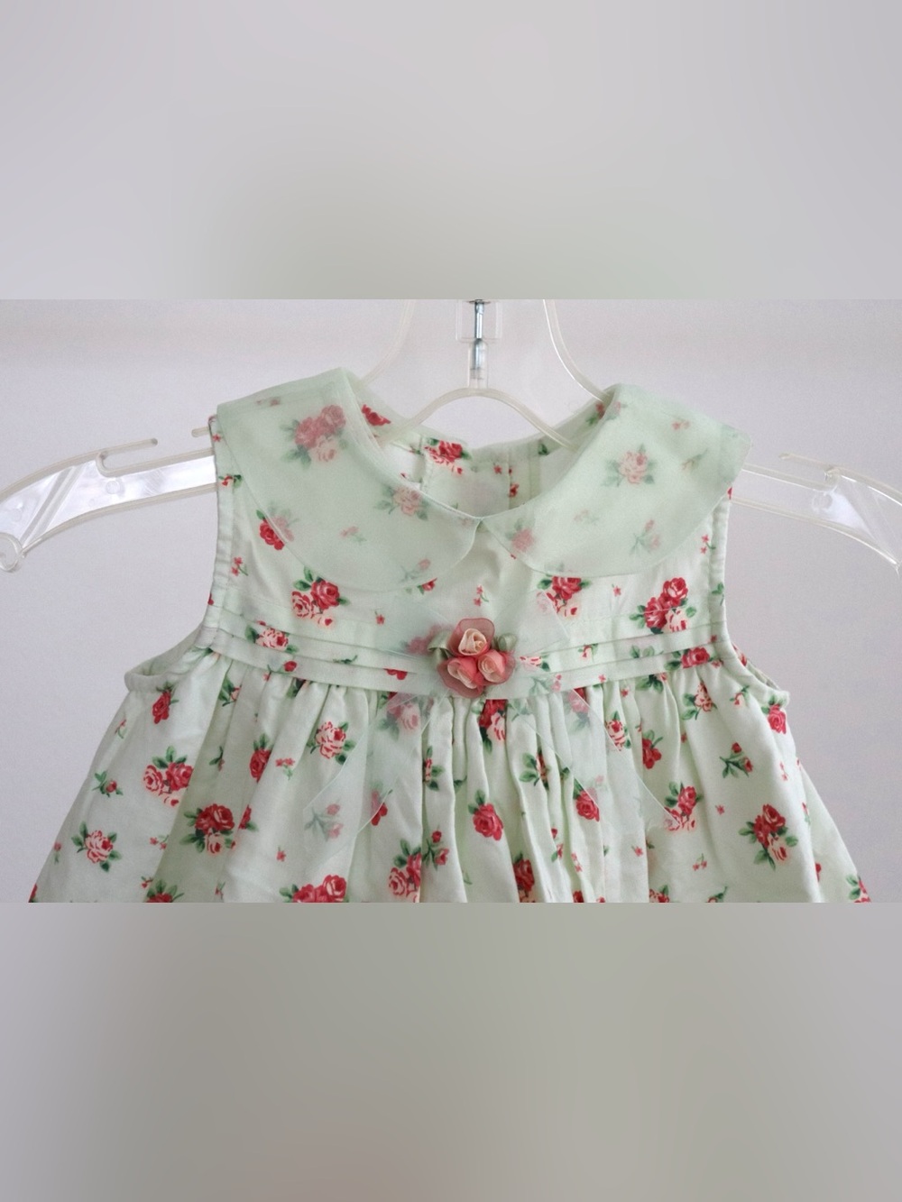 Bonnie Baby New York Vintage Floral Dress White/Green/Red 6-9MO - Picture 3 of 12